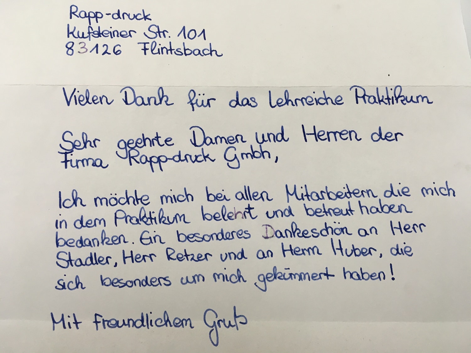 Abschiedskuchen Praktikantin